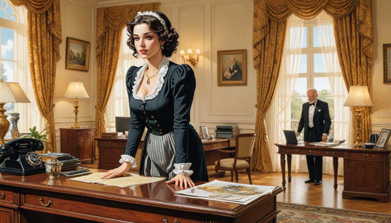 Maidservant Admired: Comic Illustration in Manara Style