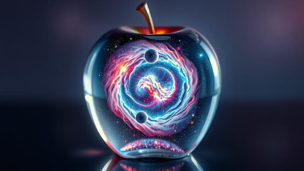 Crystal Apple Galaxy in Hyperrealistic Detail