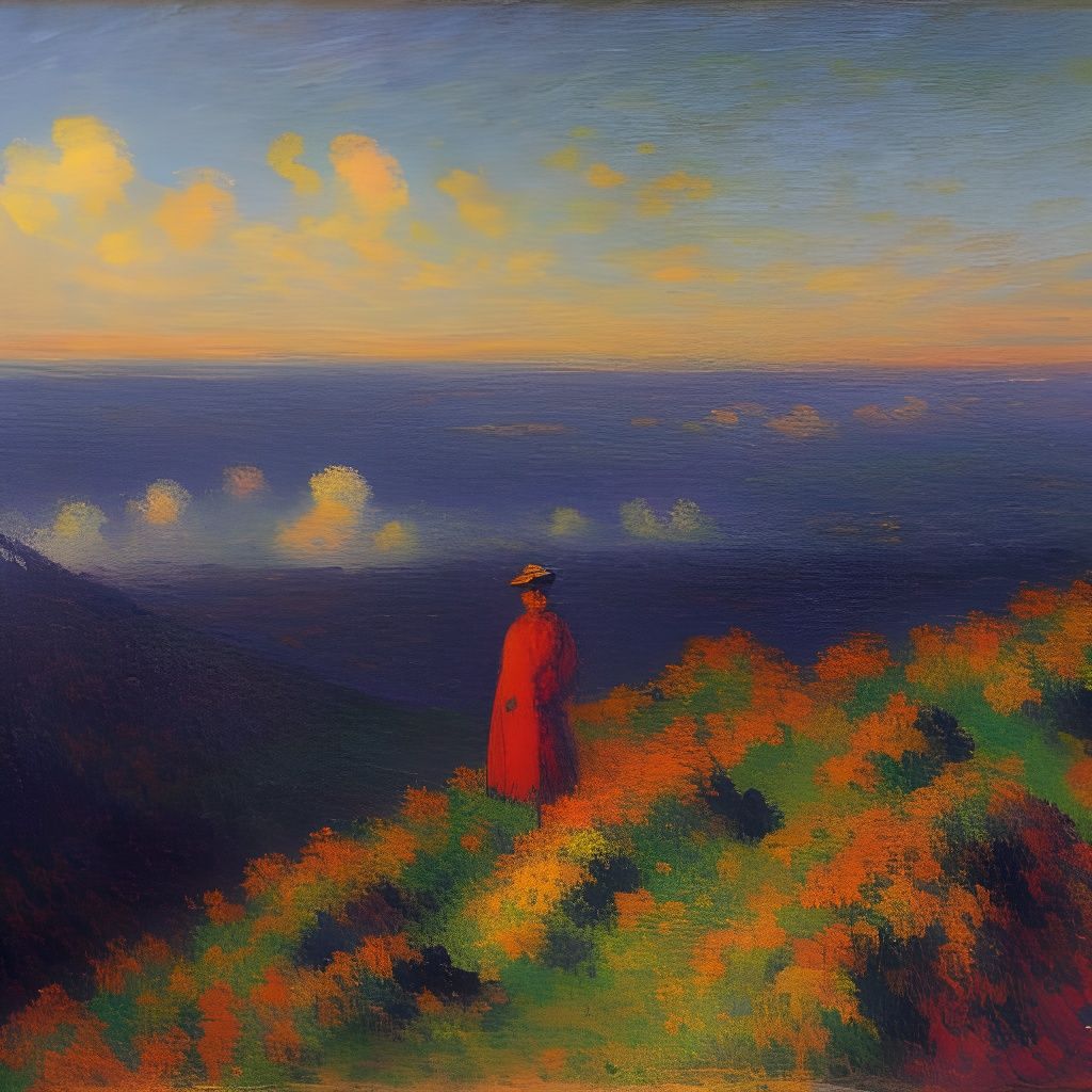 Impressionist Wanderer Above a Misty Vista