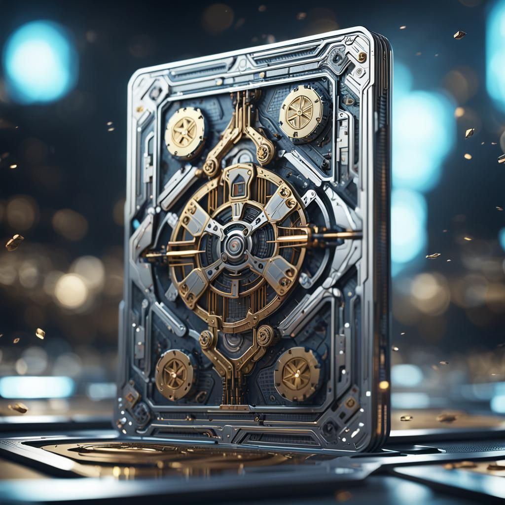 Futuristic Playing Card with Intricate Mech Details