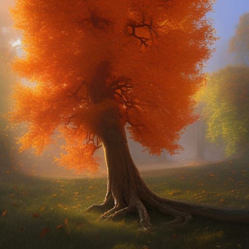 High Gothic Candy Tree in Autumn Sunlight
