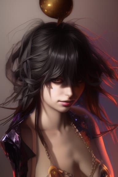 Realistic Portrait of Misa Amane in Art Nouveau Style