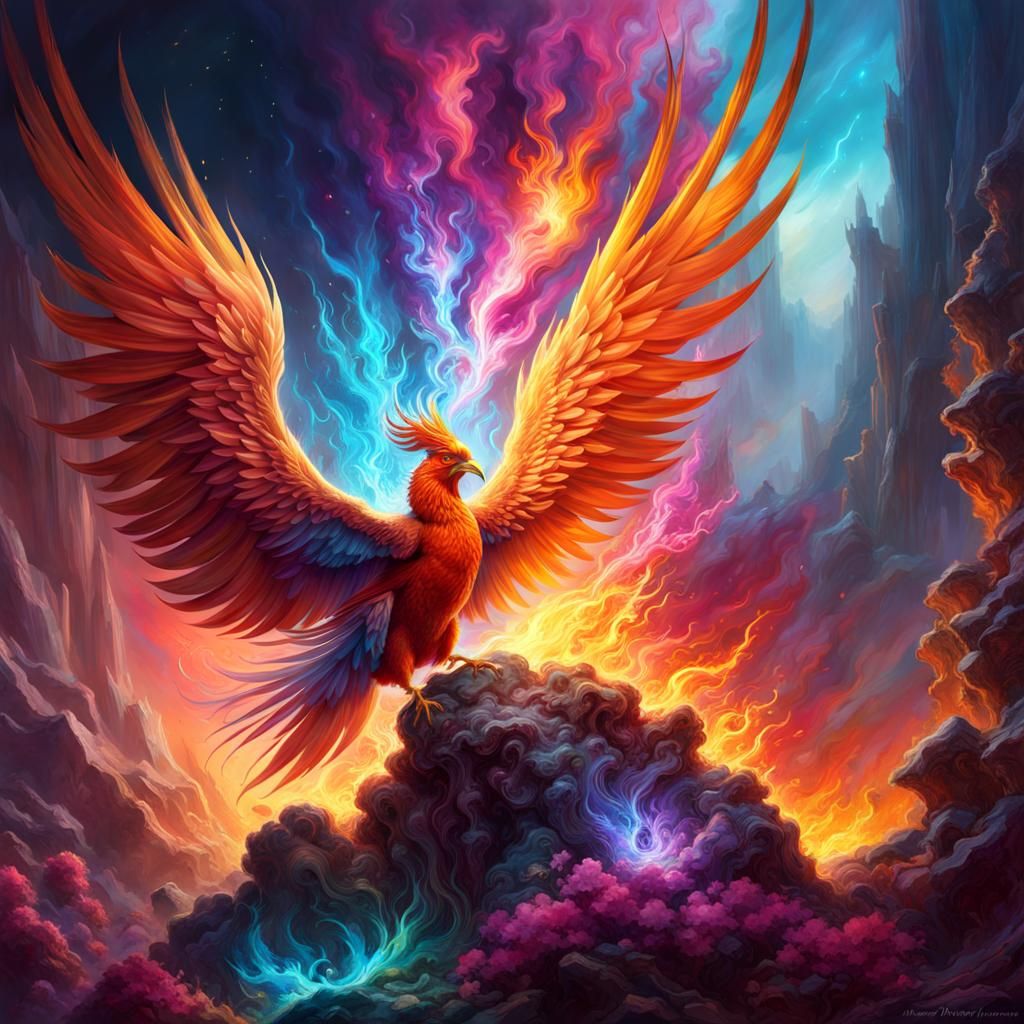 Psychedelic Gemstone Phoenix Rising