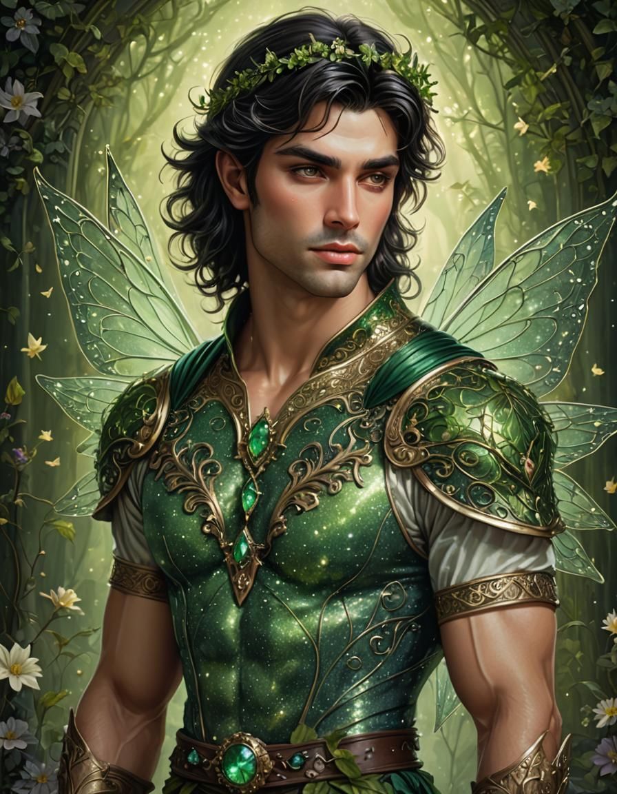 Handsome Fairy Prince Portrait in Ethereal Fairycore Style