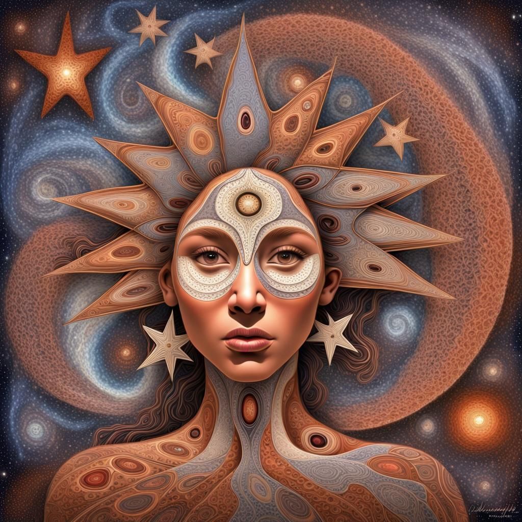 Mother of Creation in Aboriginal Art Style