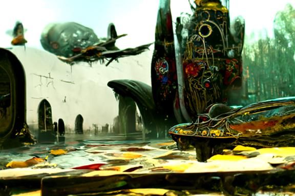 Flying Fortress Whale in Surreal Photorealism