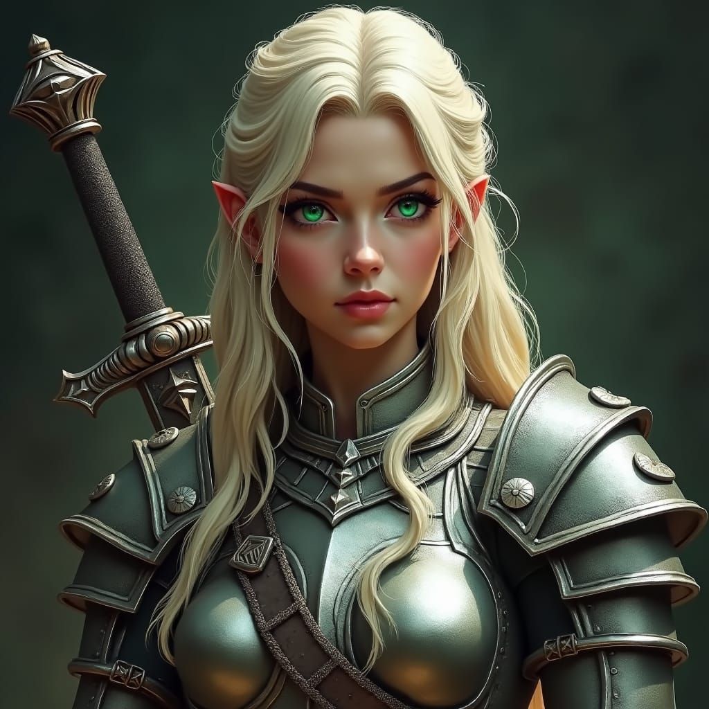 Heroic Paladin Portrait in Hyperrealistic Style