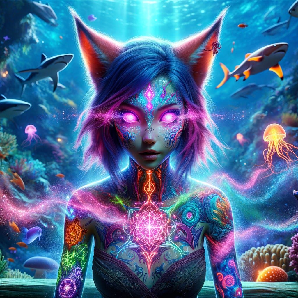 Vibrant Fox Fairy in a Radiant Reef Environment