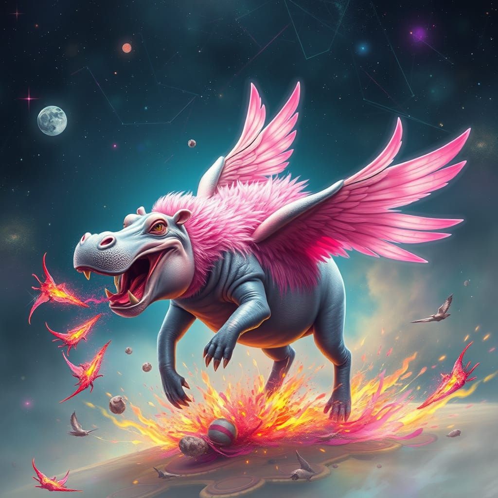 Mythical Hippopotamus in Cosmic Habitat