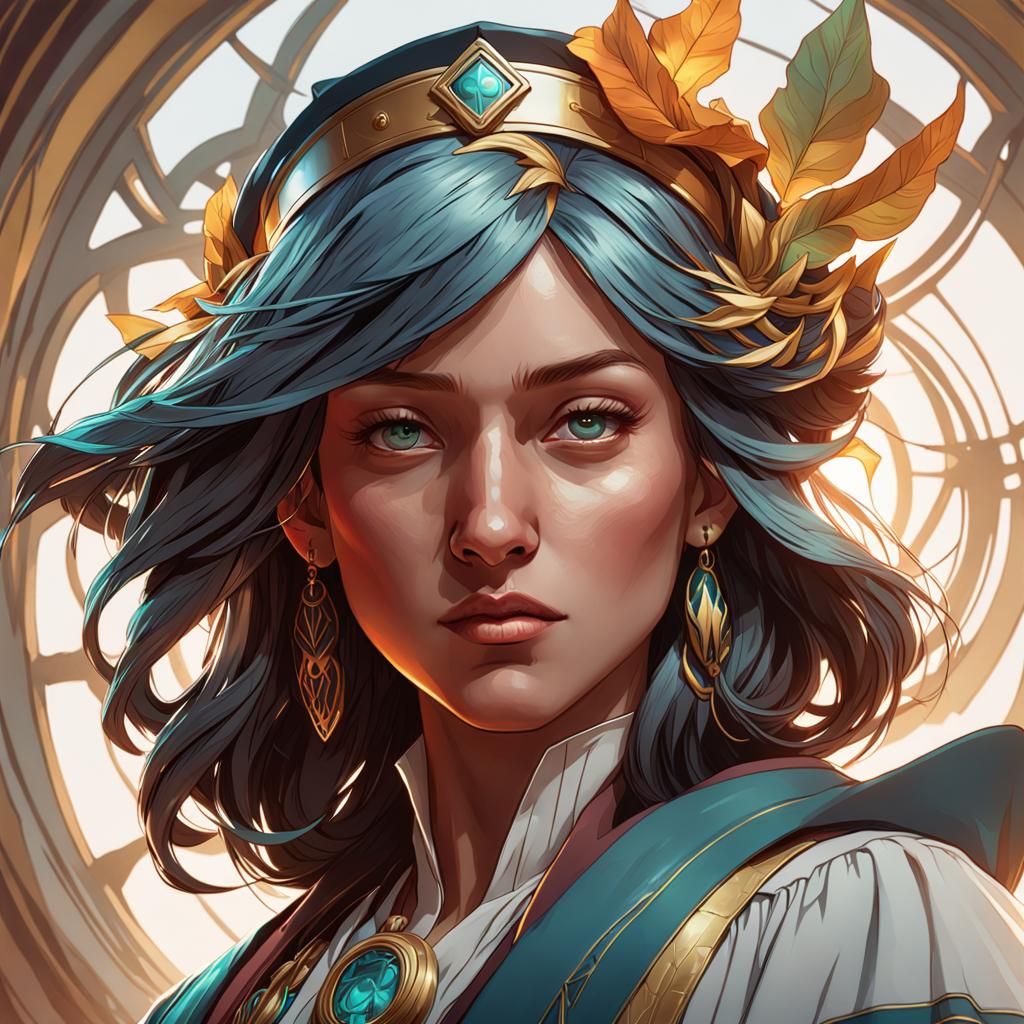 Detailed Portrait of Teenage Valedictorian as Digital Art