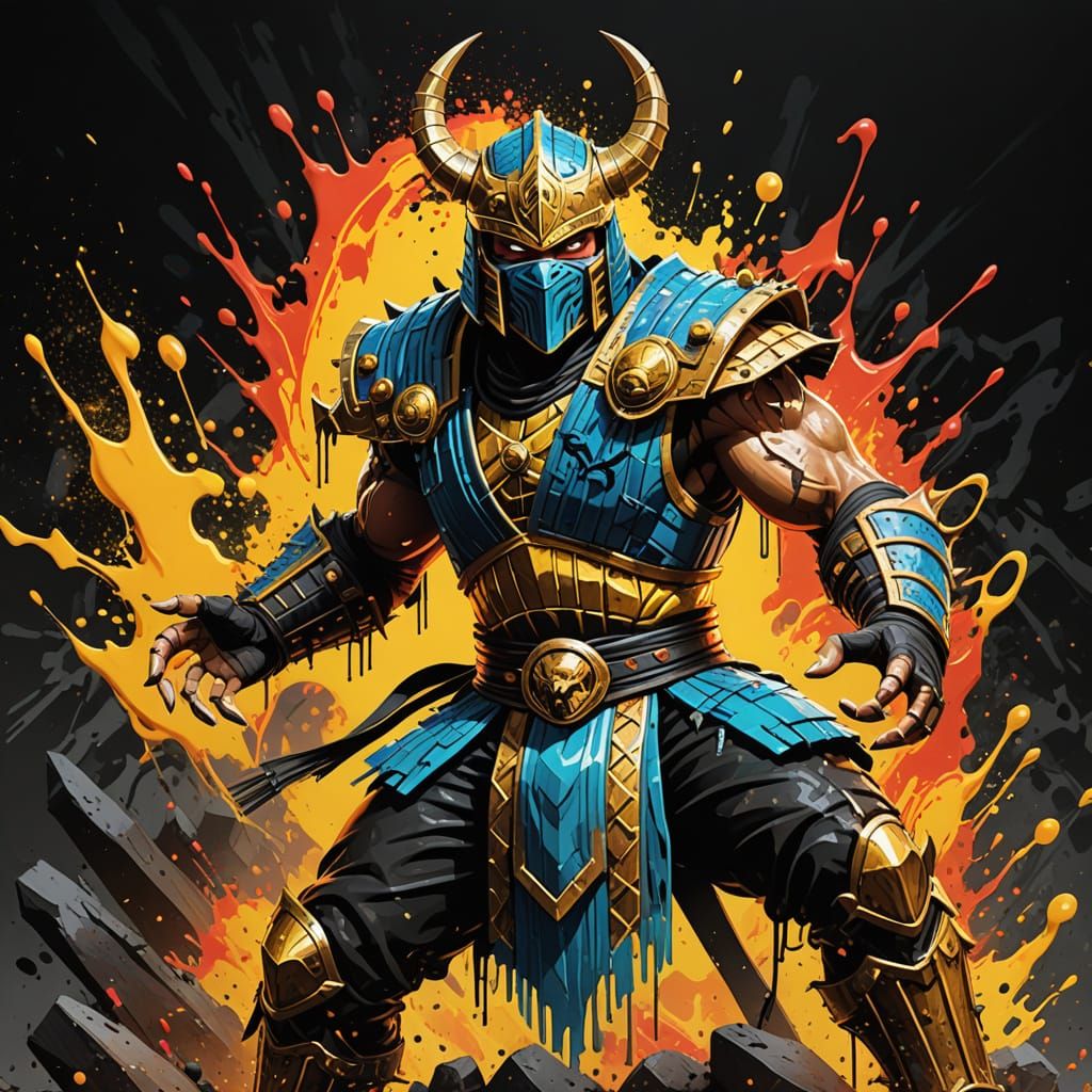 Mortal Kombat Kotal Kahn as Arcade Pixel Art