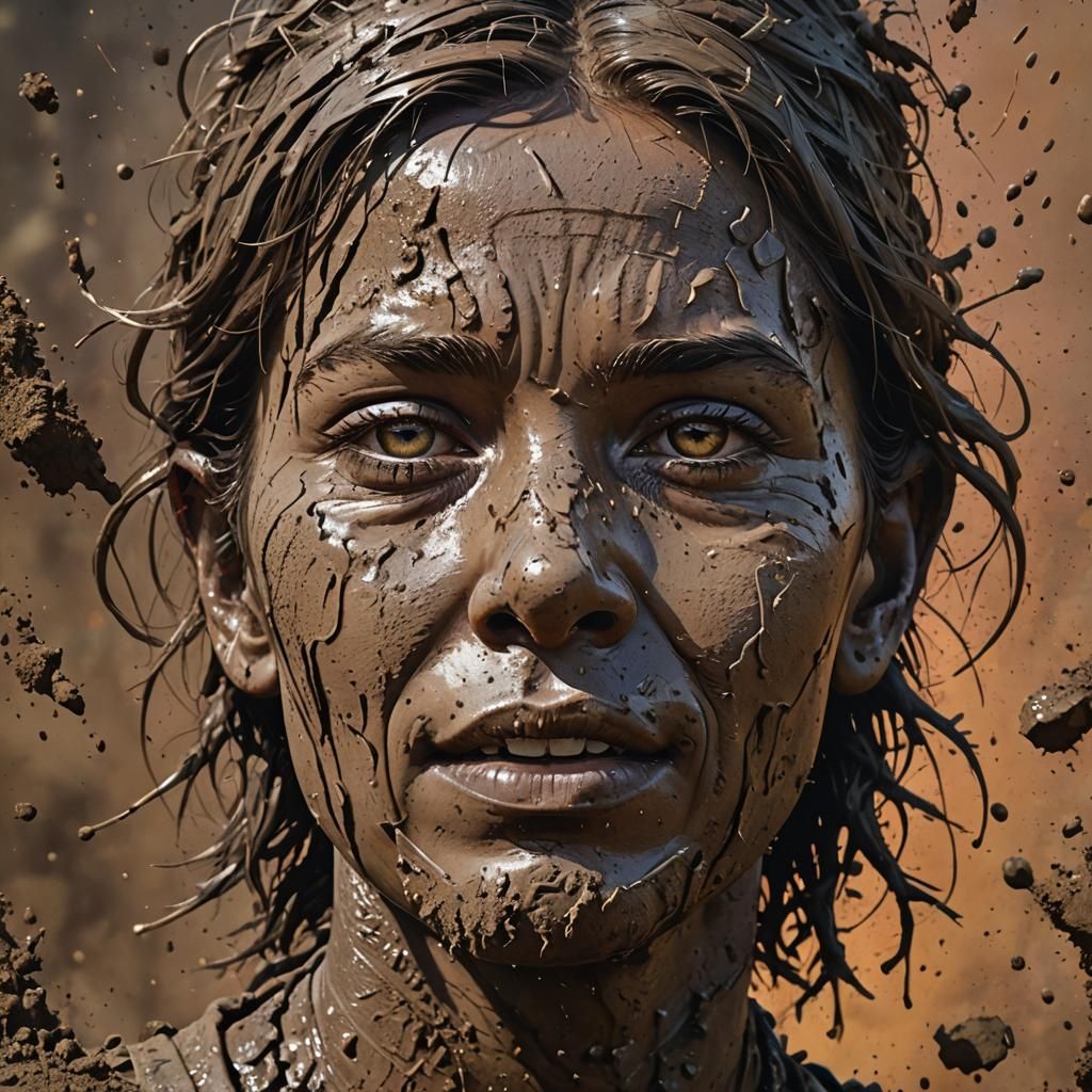 Hyperrealistic Mud Splash Art Concept