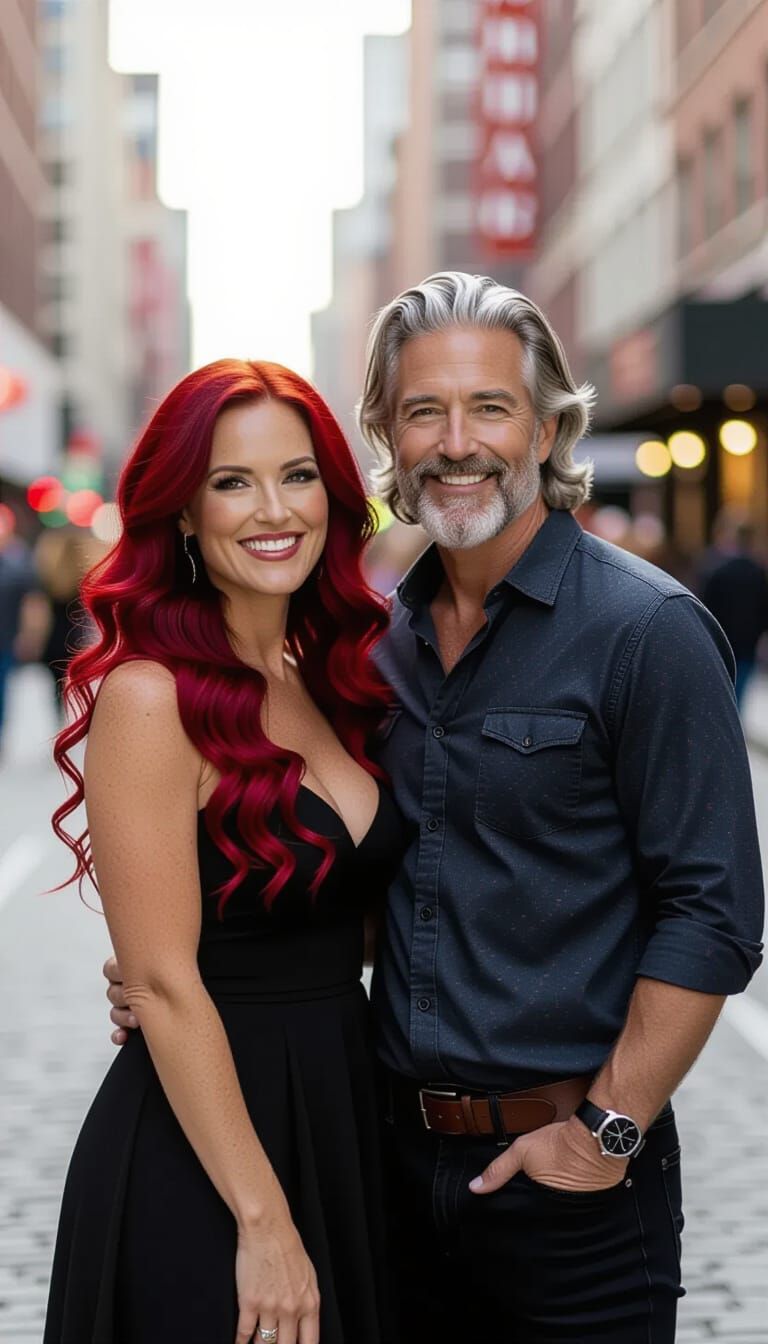 Stylish Couple in City Street Photography