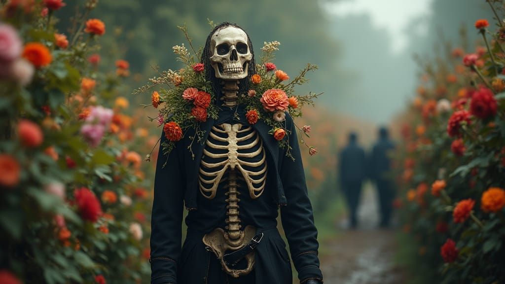 Spectral Figure in Gothic Funeral Procession