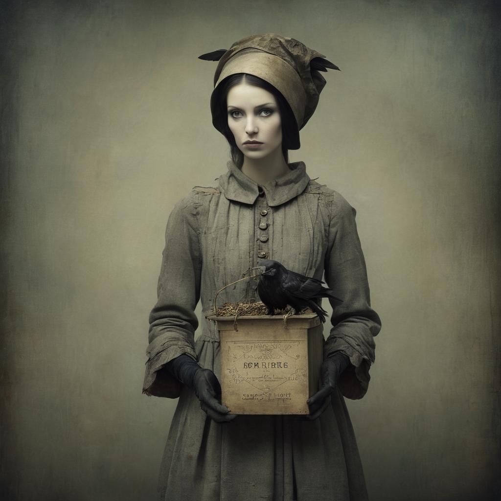 Surreal House with Ravens and Treasures