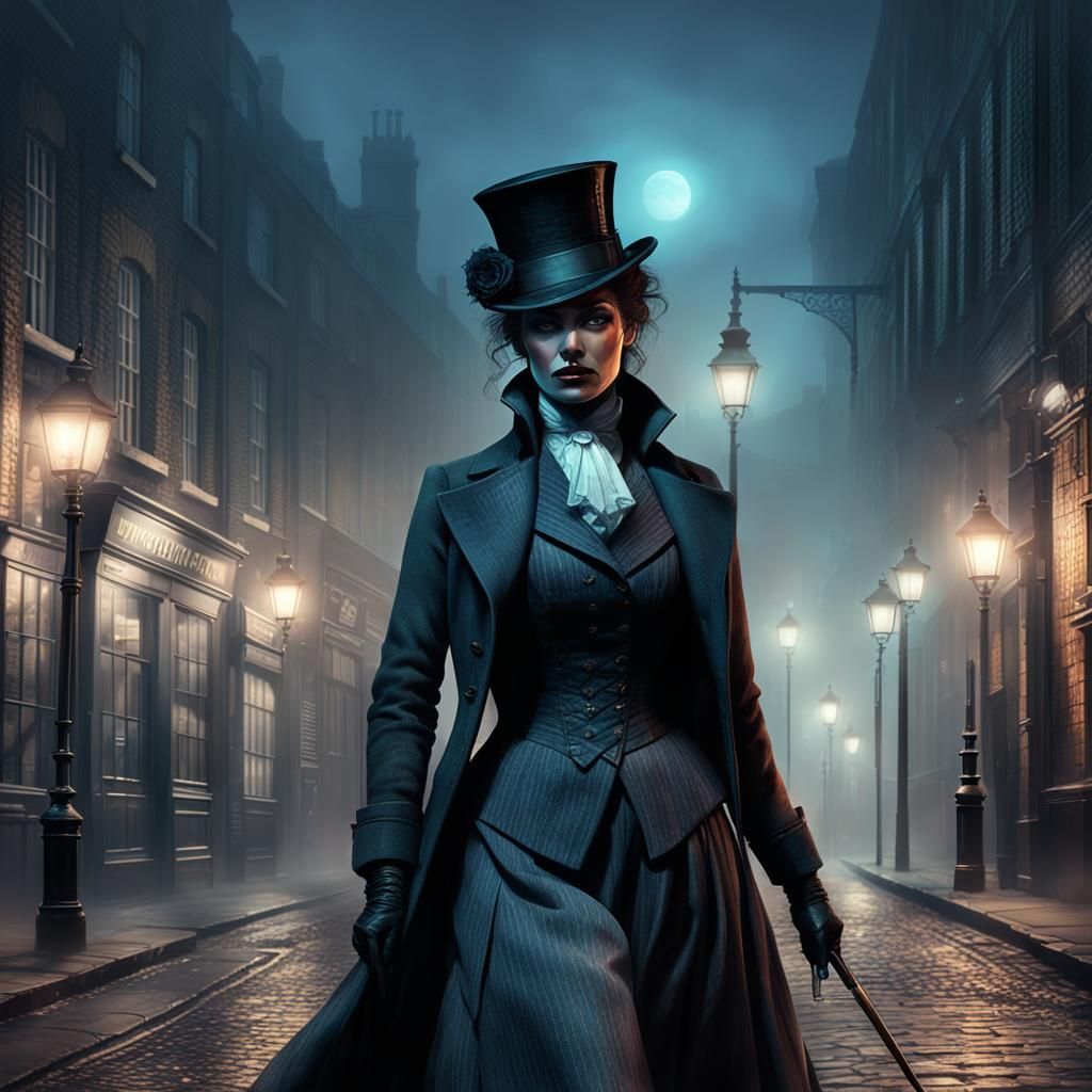 Jack the Ripper in Historic London, Digital Art