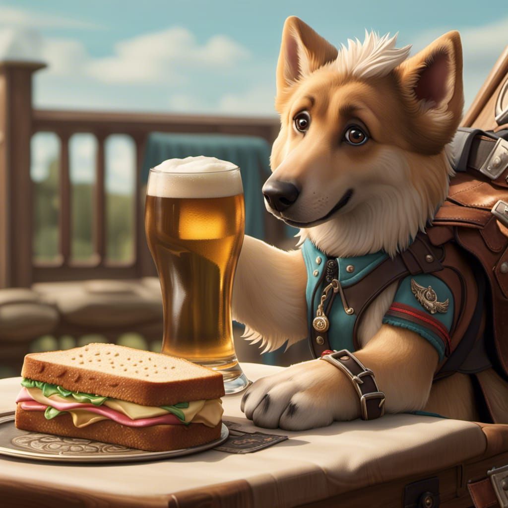 German Shepherd Celebrates Oktoberfest in Hyperrealistic Sty...