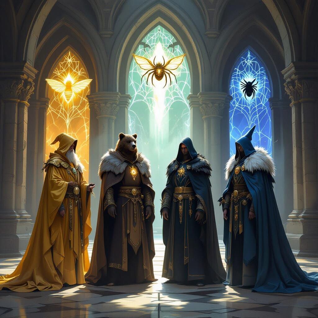 Four Wizards in Fantasy Hall, Mystical Light