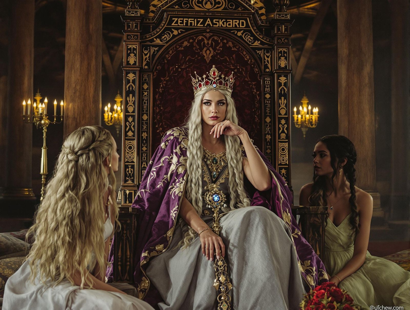 Frigg, Queen of Asgard, on Her Throne