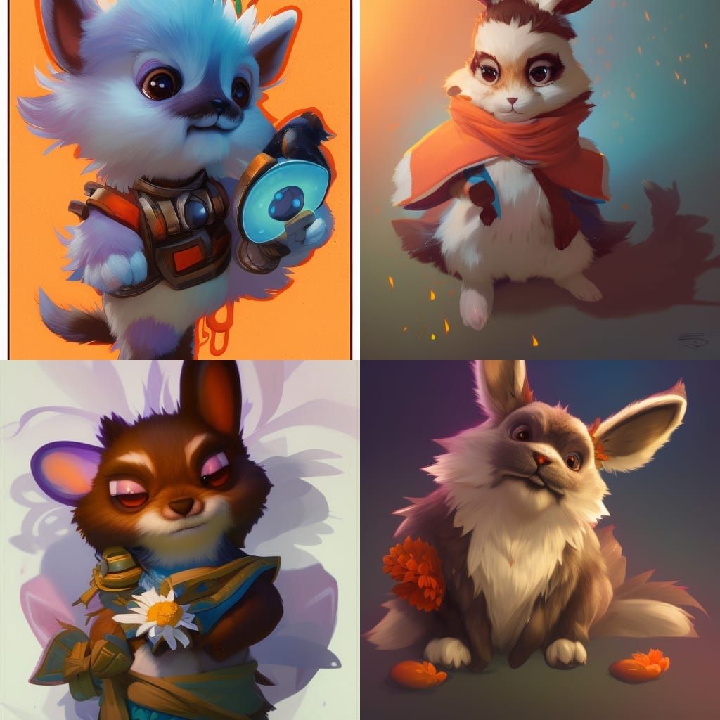 E. Aster Bunnymund Concept Art in Art Nouveau Style