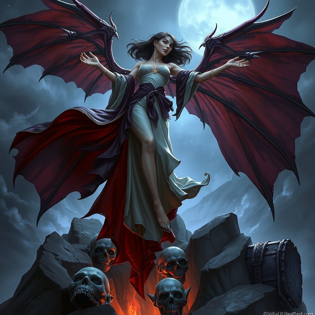 vampire levitating above a pit of souls