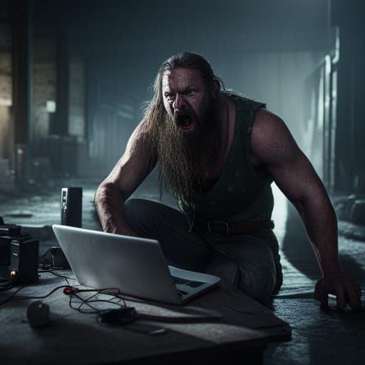 Furious Viking Programmer in Gloomy Basement, Unreal Engine