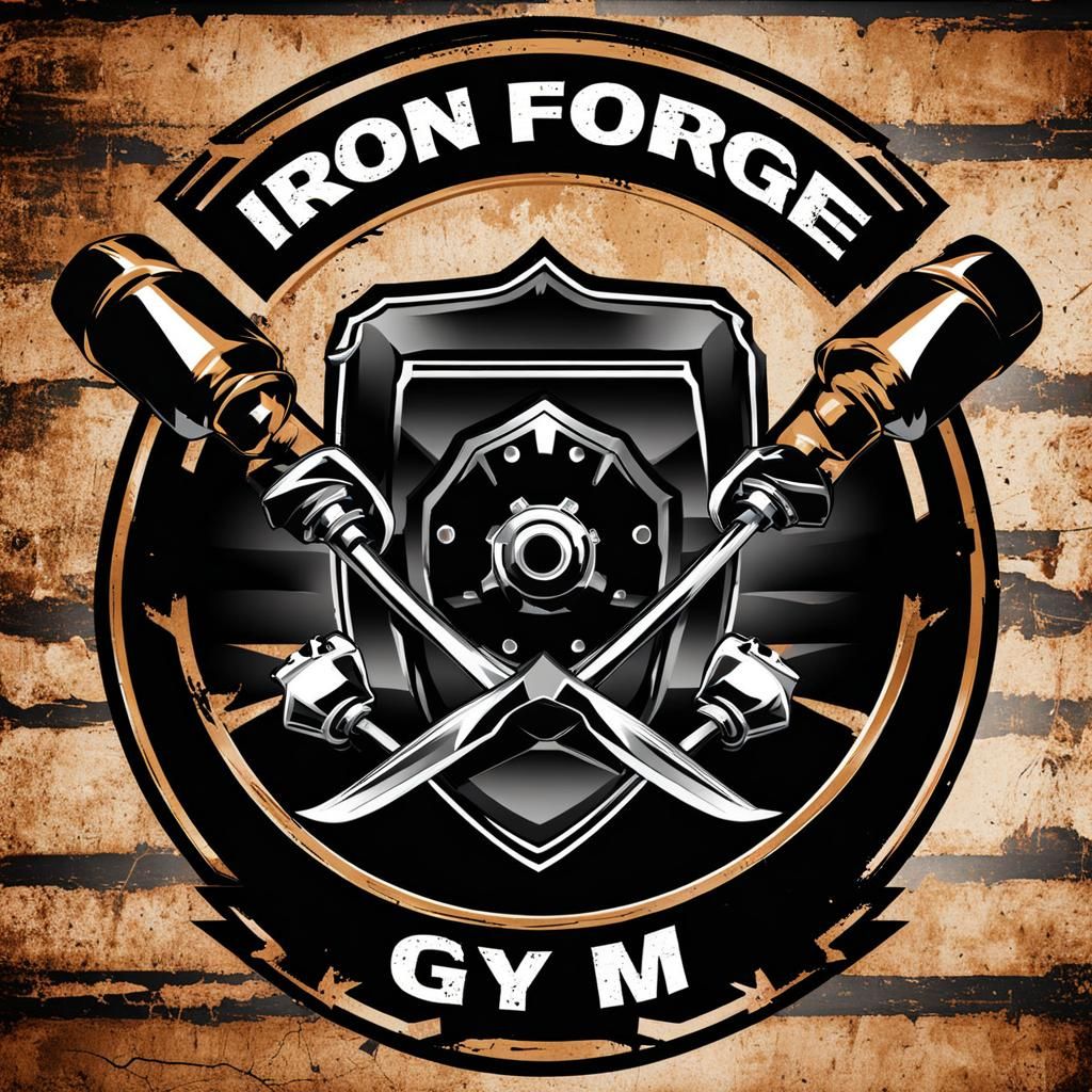 Iron Forge Gym Opening Banner in Heavy Metal Style