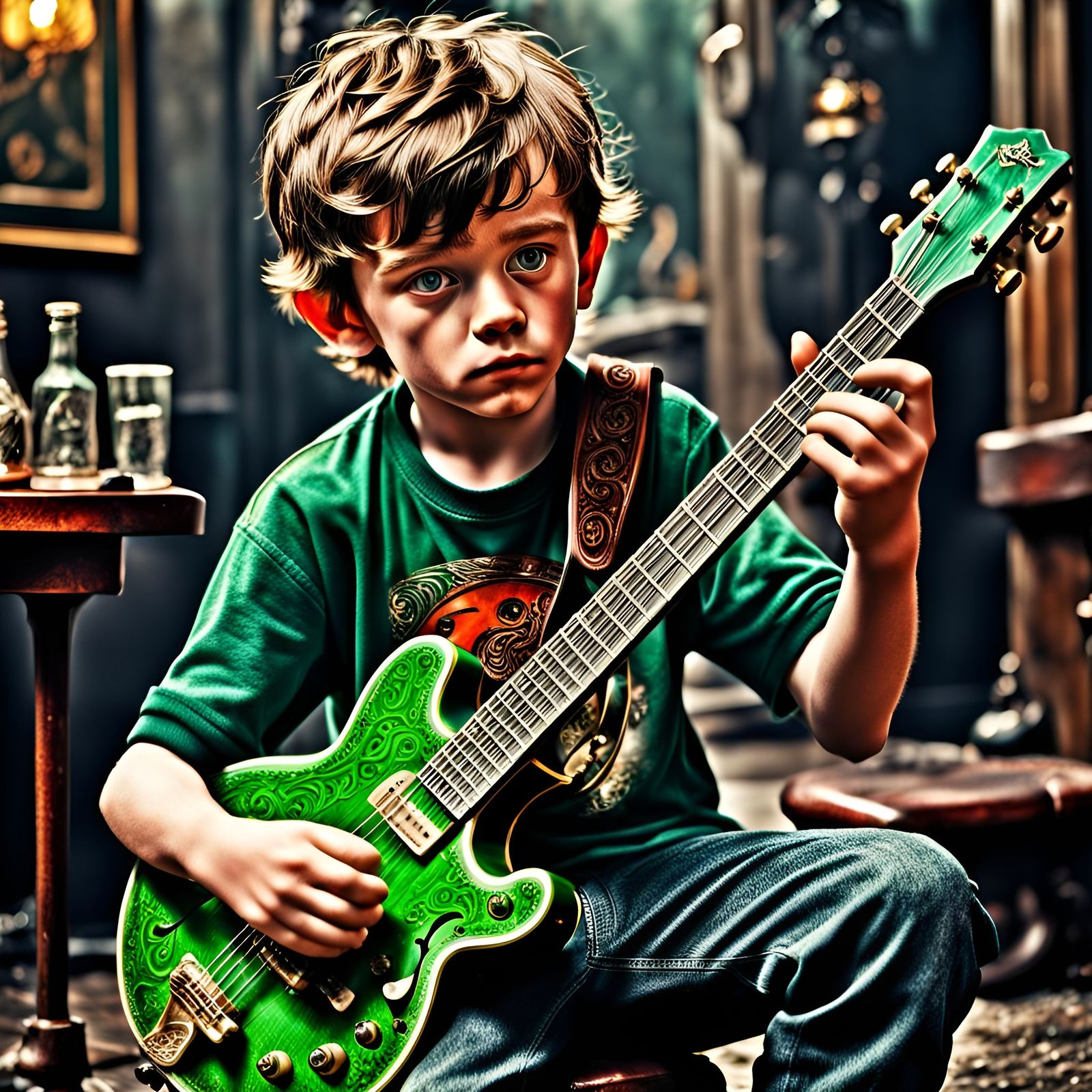 Cool Irish Lad With Bong and Guitar