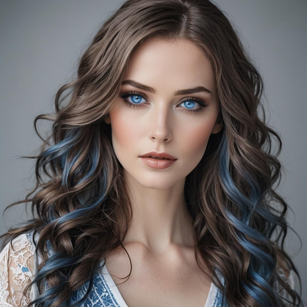 Anime Girl with Blue Eyes and Unique Hairstyle