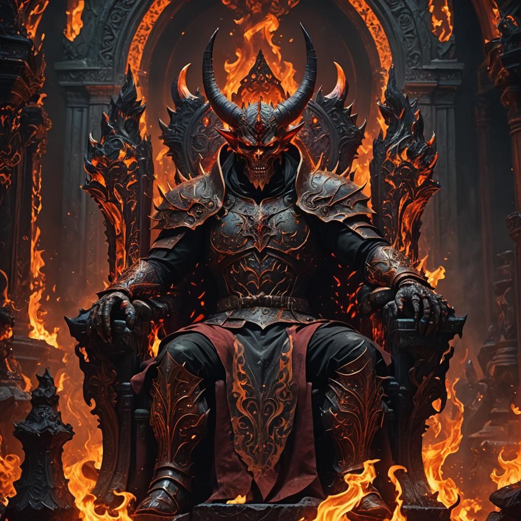 Demon Lord on Throne in Helluva Boss Style