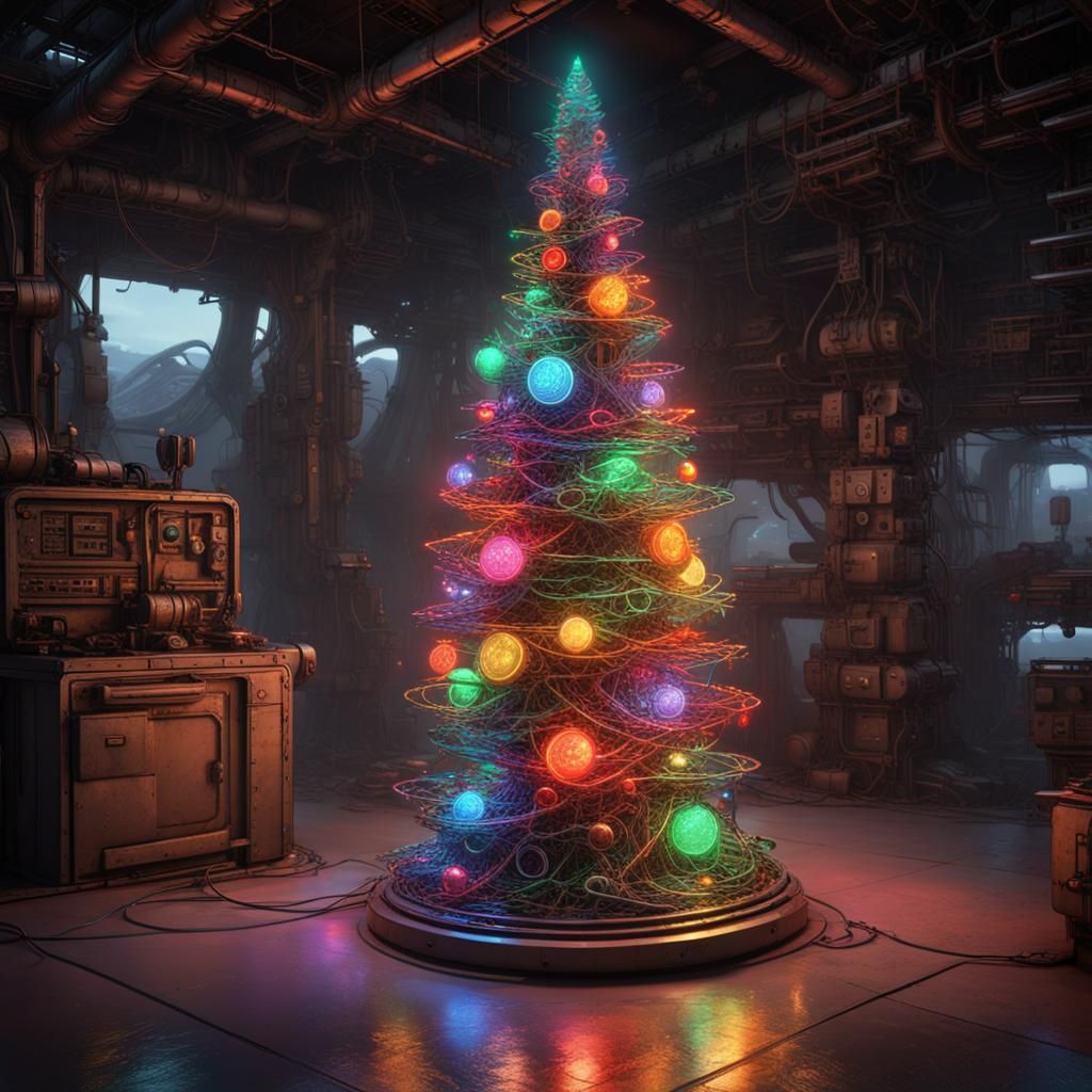 Anything Is Possible On Space Platform 51 - With Enough Spare Time And Fiber Optic Cable ("Unconventional Christmas Tree...