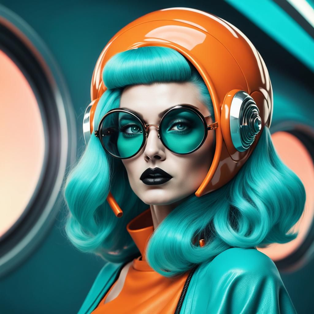 Alien Supermodel in Retro-Futuristic Concept Art