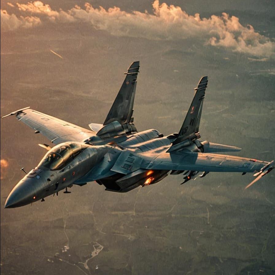 Epic Cinematic Sukhoi Su-30 Fighter Jet at Sunset
