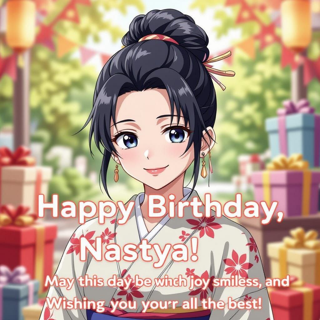 Anime Birthday Card: Geto Suguru with Festive Decorations