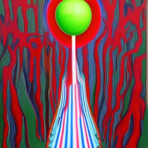 Surreal Pomegranate Tree of Knowledge: Hyper-Realism