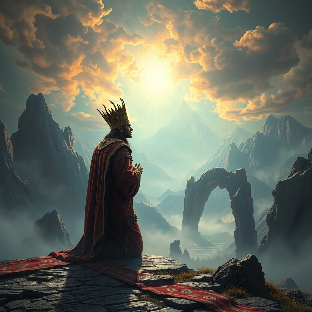 Regal Figure in Ethereal Aura, Fantasy Realm