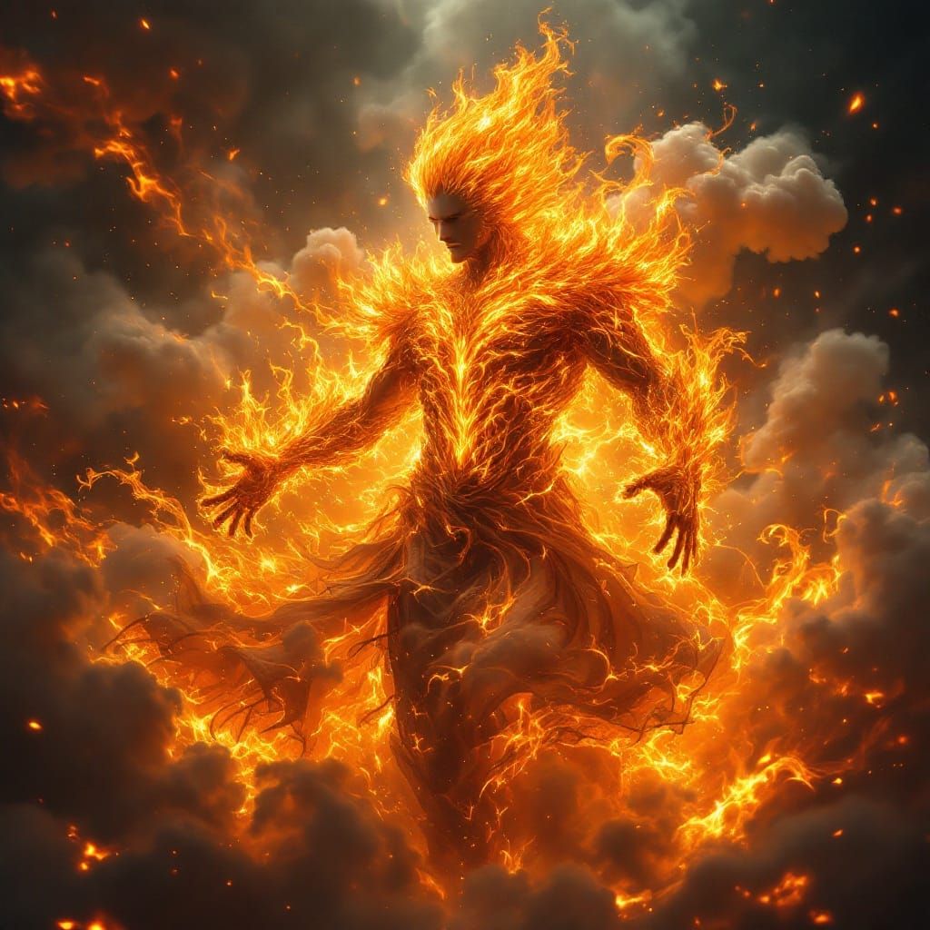 Ethereal Fire Elemental in Golden Haze