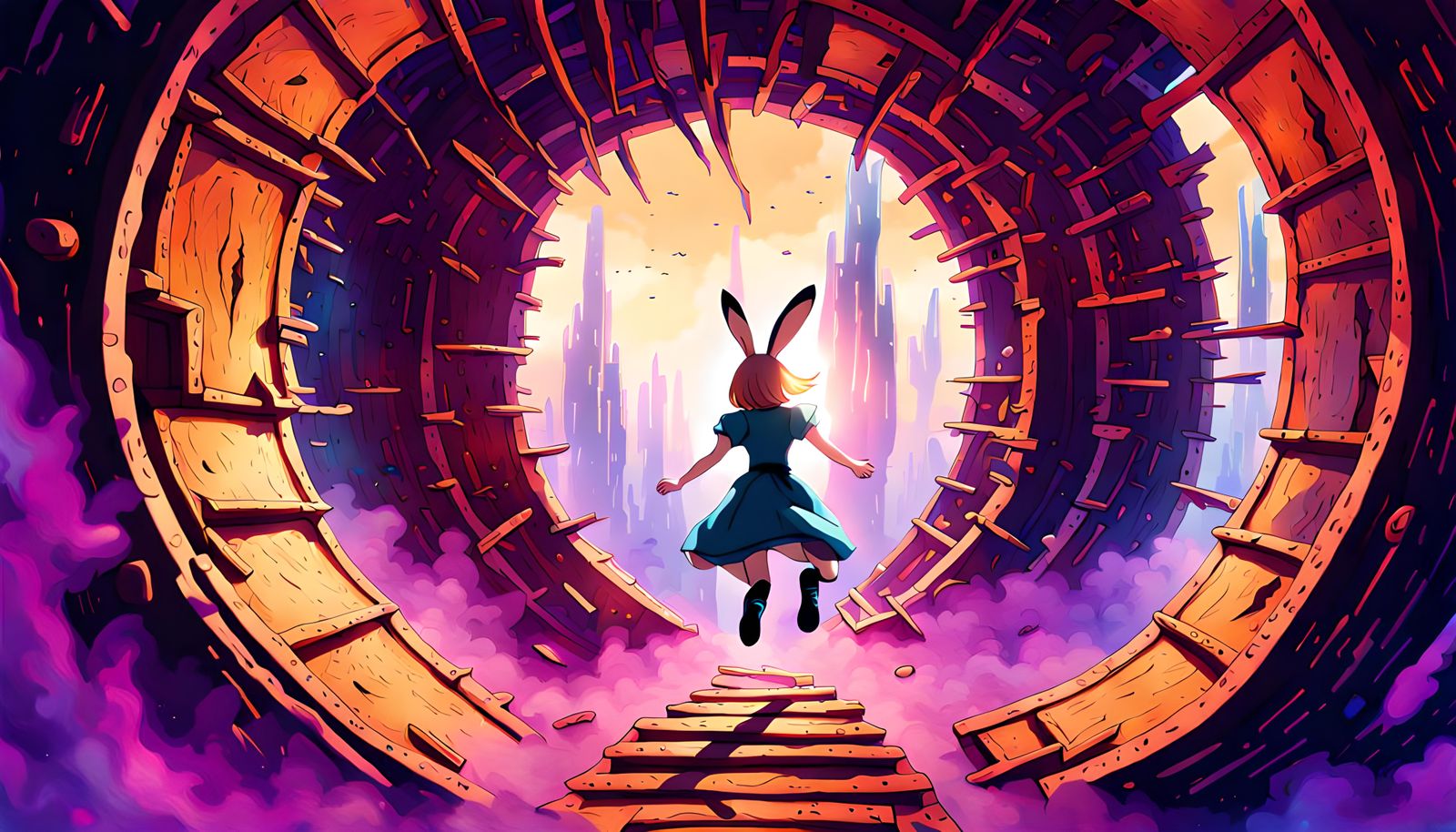 Alice's Surreal Portal Between Matrix and Wonderland