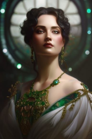 Rococo Portrait of a Jeweled Lady