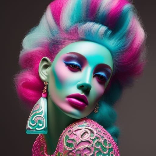 Android Ice Cream Statue with Neon Lights