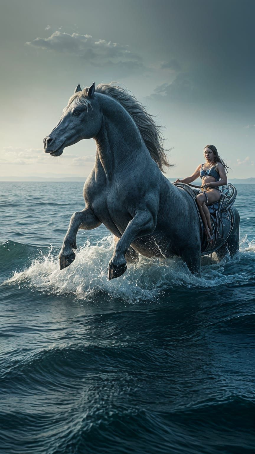 Mythical Hippocampus in Cinematic Film Still