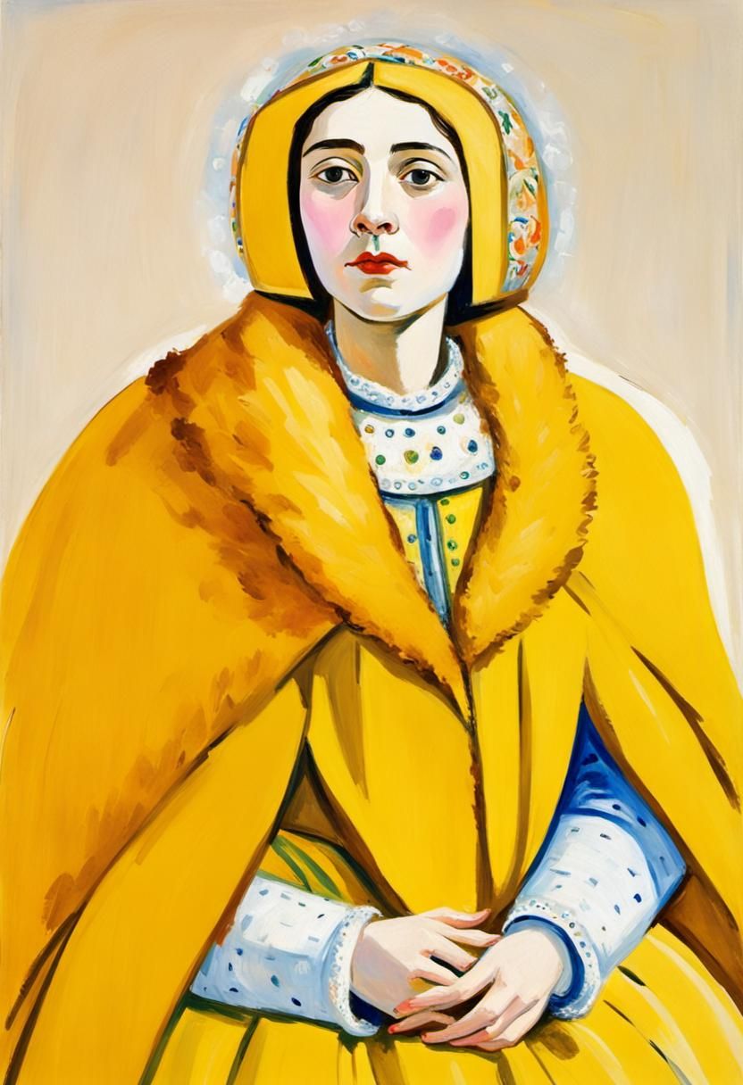 Tsarina Eudoxia in Fauvism Style, 1698 Era