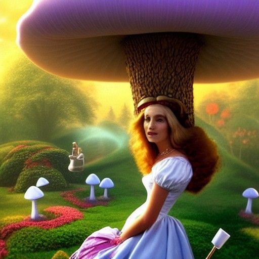 Alice in Wonderland: Ethereal Dystopian Fantasy