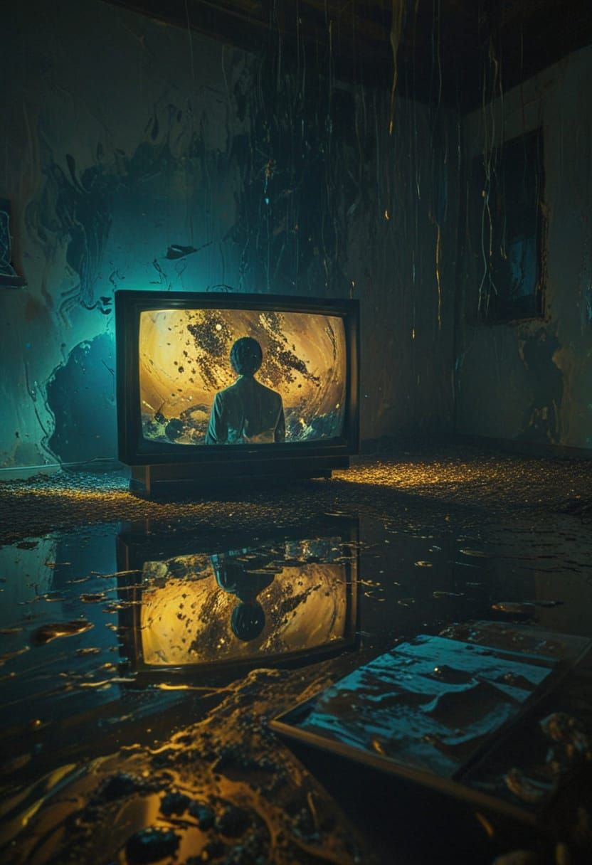 Surreal TV Viewer in Salvador Dali Style