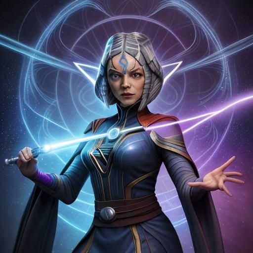 Ahsoka as Sorcerer Supreme: Holographic Astral Illustration