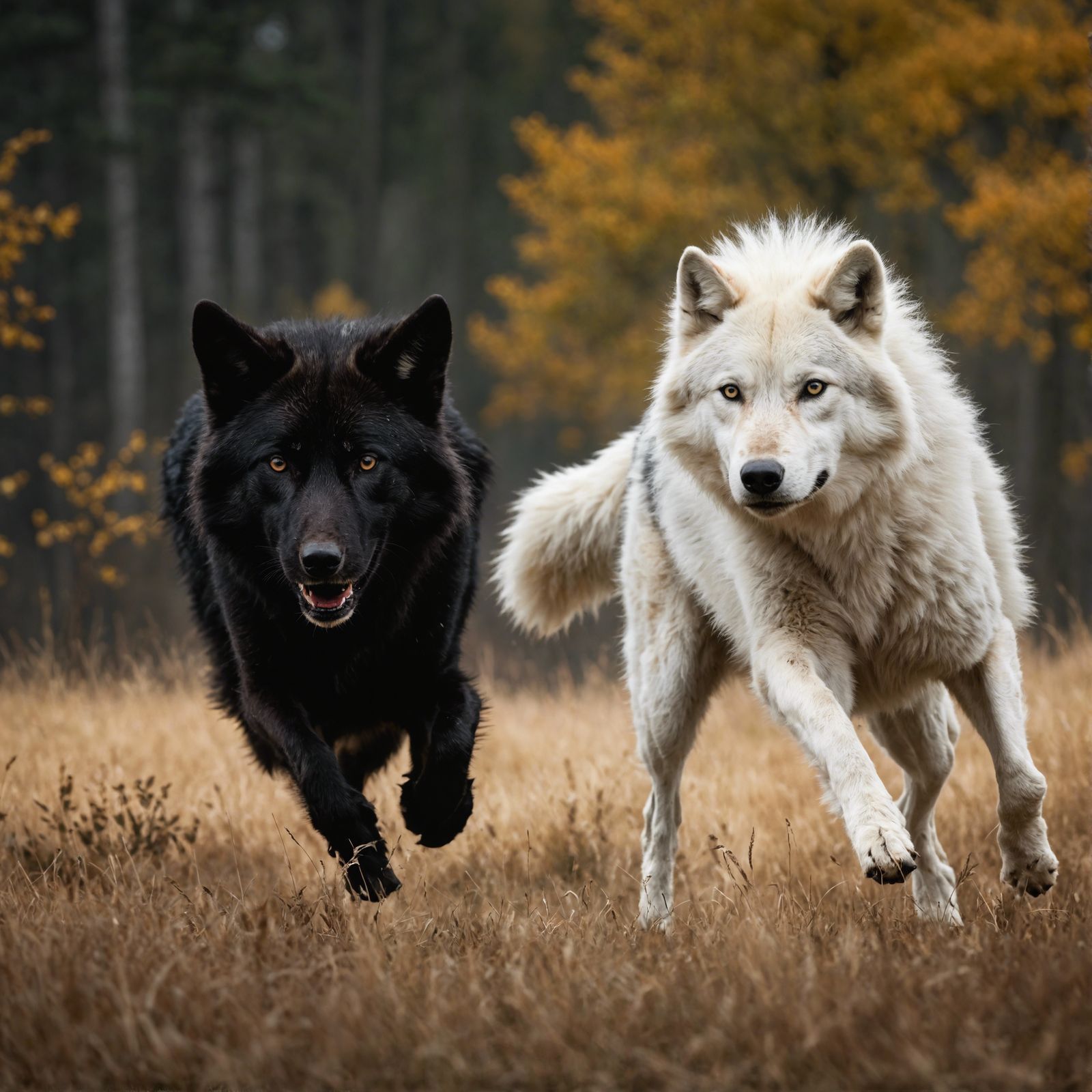 Wolves in Contrast: A Study of Black and White