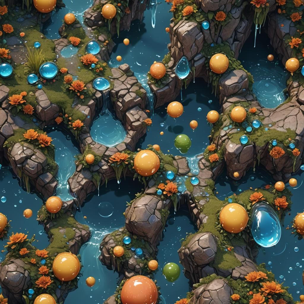 Enchanted Water Droplet in Vibrant Colors