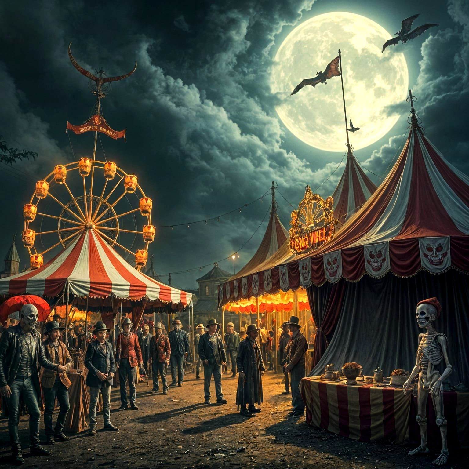 Cursed Carnival with Undead Games and Creepy Clowns