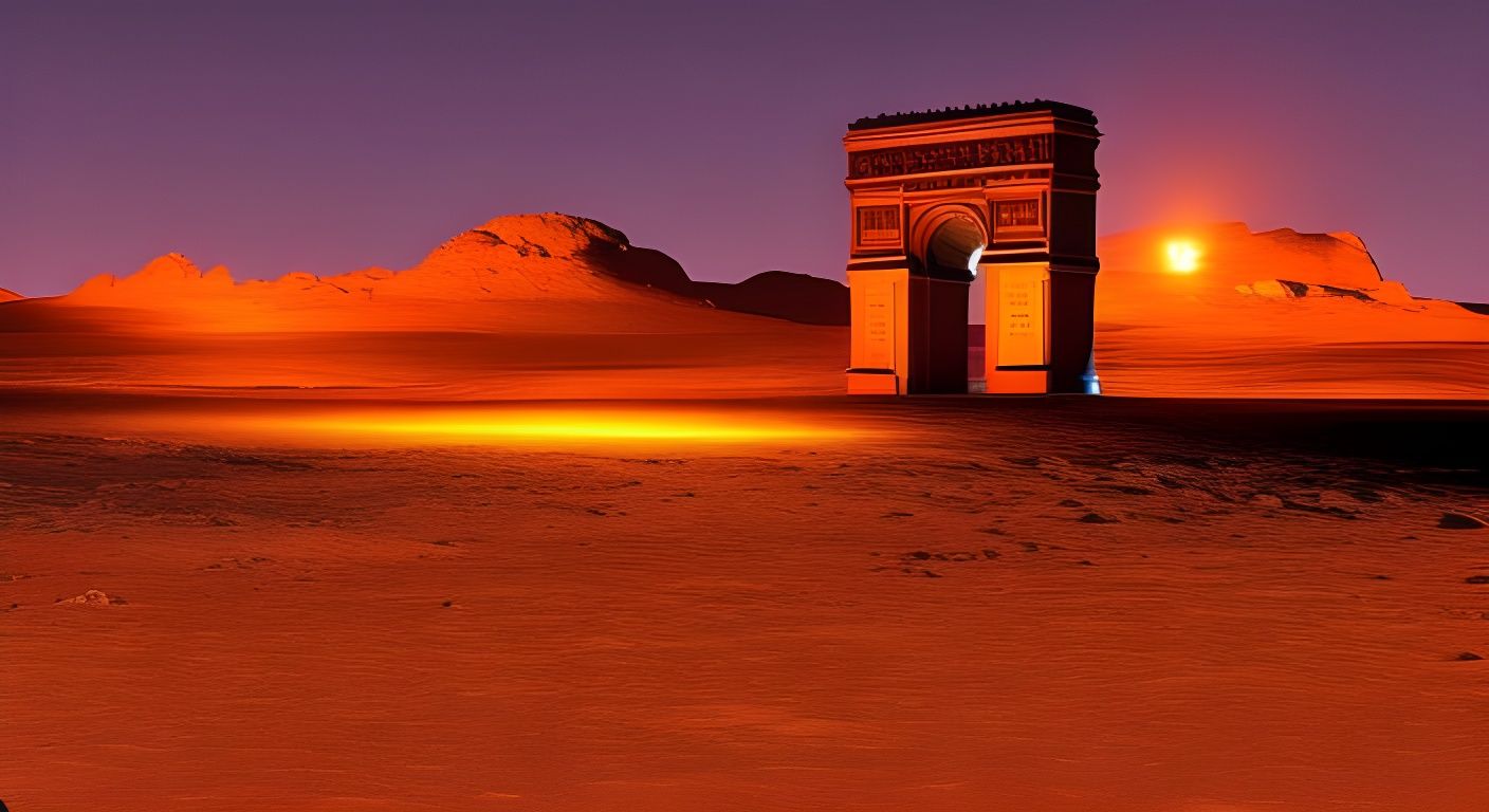 The Arc de Triomphe lit up at night on Pars Planet #2