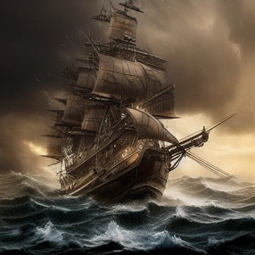 Epic Pirate Ship Battle in Digital Painting